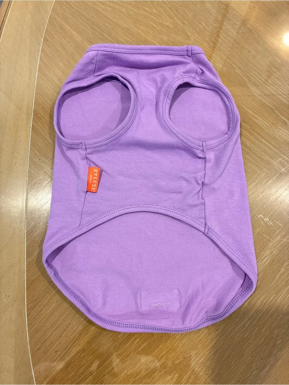 NWOT Cotton Dog Tee/Tank Shirt with Reflective Patch, Purple. Large